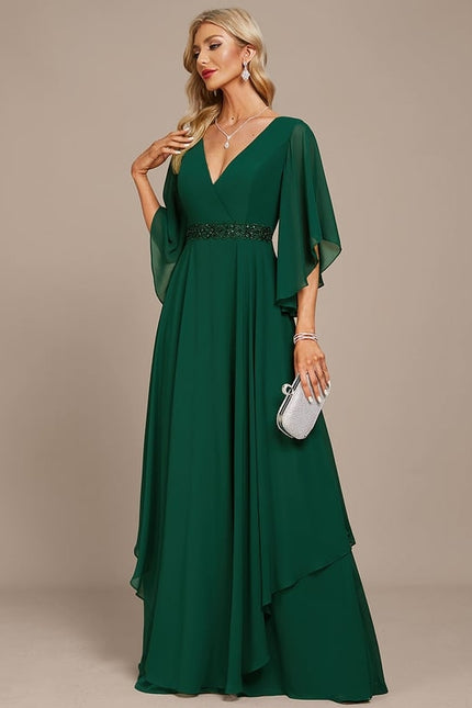 Robe de Soirée Émeraude Flottante - gallery 2