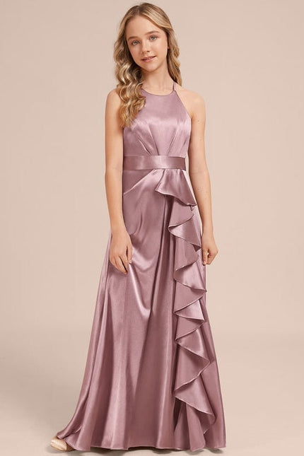 Robe de Soirée Satin Lilas - gallery 2