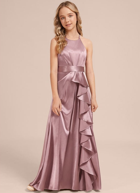 Robe de Soirée Satin Lilas - gallery 2