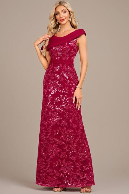 Robe de Soirée Rouge Floral Chic - gallery 2