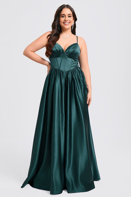 Robe de Soirée Émeraude Satinée - gallery 8
