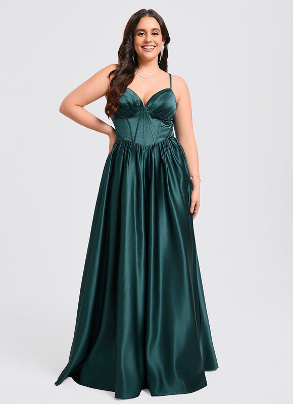 Robe de Soirée Émeraude Satinée - gallery 8