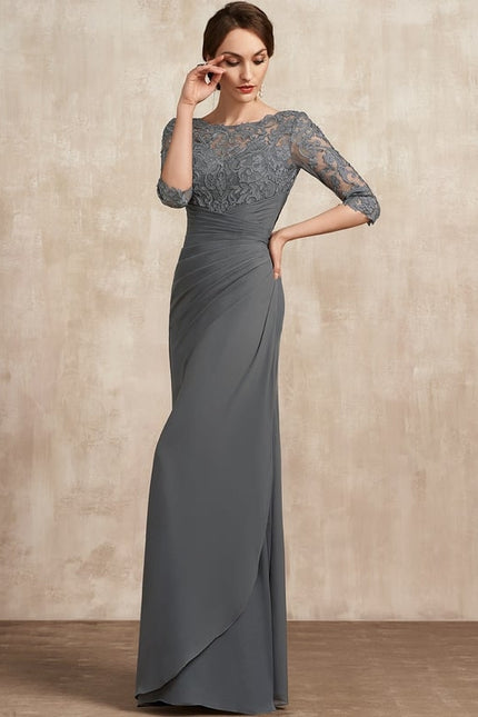 Robe de Soirée Gris Élégance Satiné - gallery 2