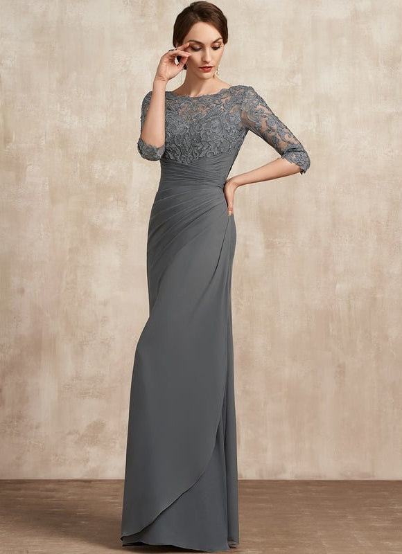 Robe de Soirée Gris Élégance Satiné - gallery 2