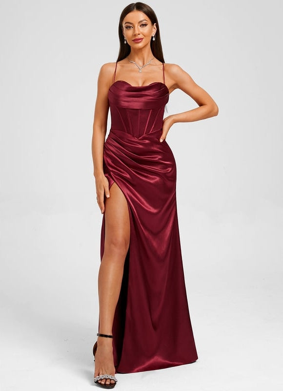 Robe de Soirée Bordeaux Élégante - gallery 3