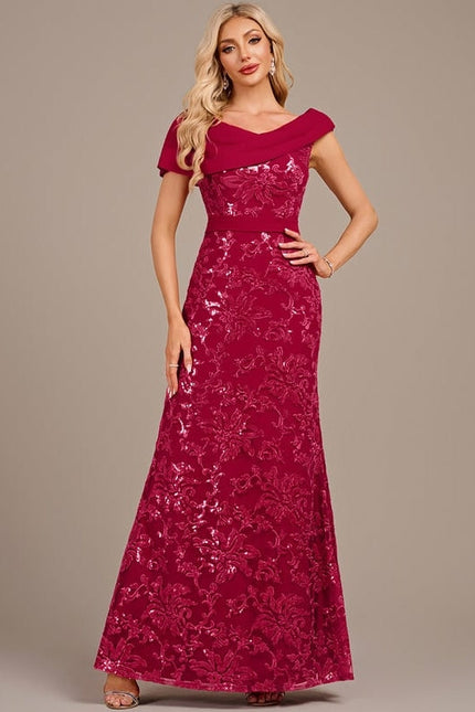 Robe de Soirée Rouge Floral Chic - gallery 3