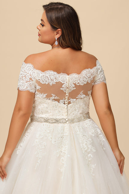 Robe de Soirée Longue Blanche Princess Épaules Dénudées - gallery 7