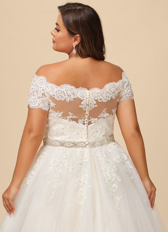Robe de Soirée Longue Blanche Princess Épaules Dénudées - gallery 7