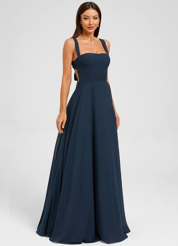 Robe de Soirée Longue Marine Élégante - gallery 2