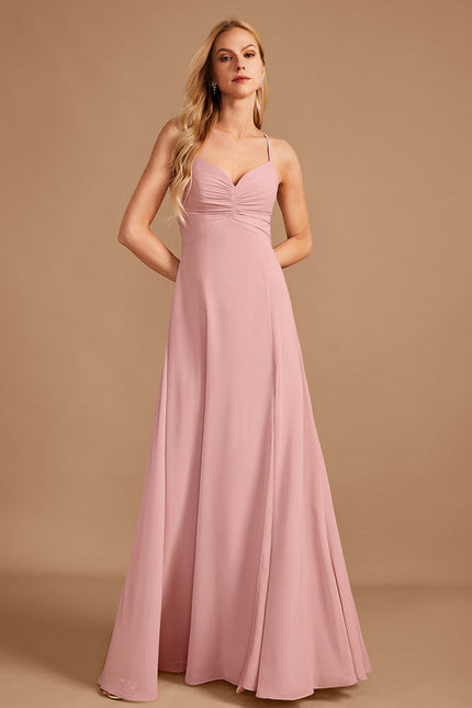 Robe de Soirée Mousseline Beige - gallery 4