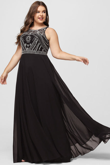 Robe de Soirée Noir Élégant Flottant - gallery 7