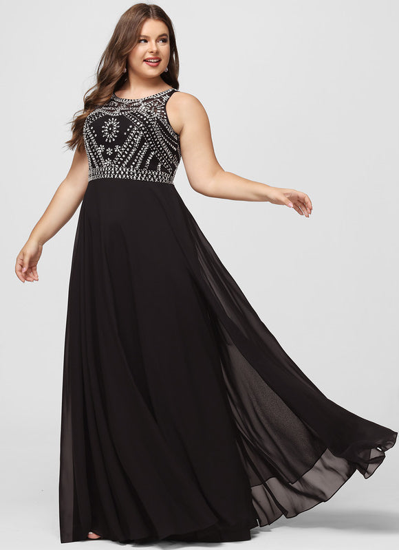 Robe de Soirée Noir Élégant Flottant - gallery 7