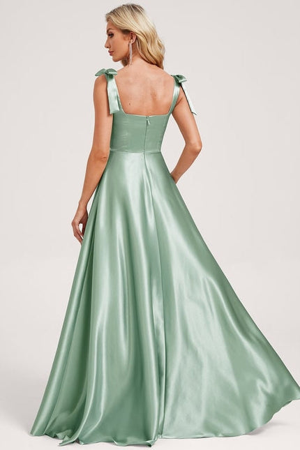 Robe de Soirée Satin Menthe - gallery 4