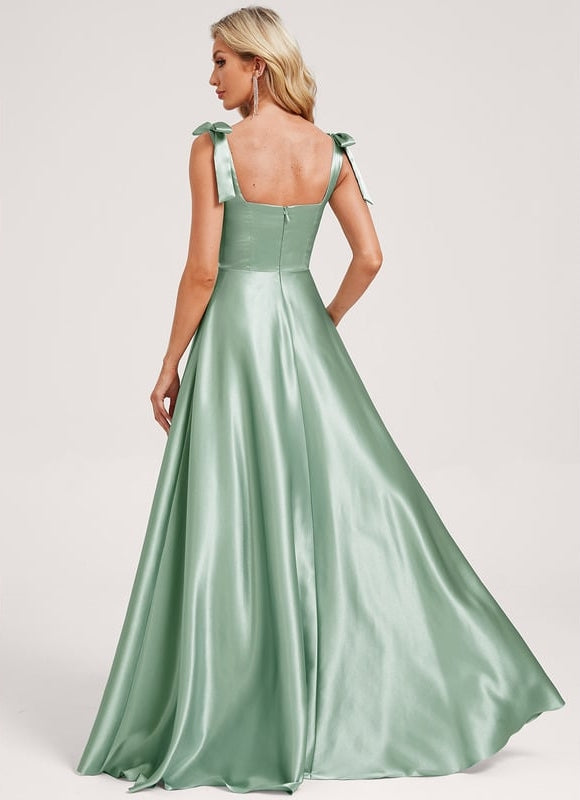 Robe de Soirée Satin Menthe - gallery 4