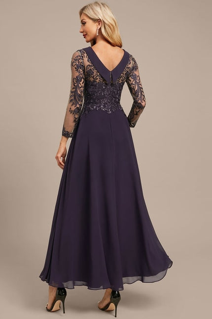 Robe de Soirée Chic Illusion Mousseline - gallery 6