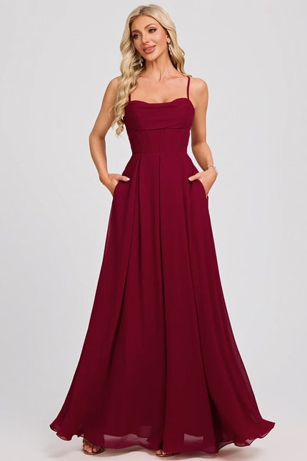 Robe de Soirée Bourgogne Élégante - gallery 1