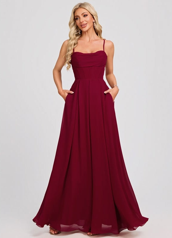 Robe de Soirée Bourgogne Élégante - gallery 1