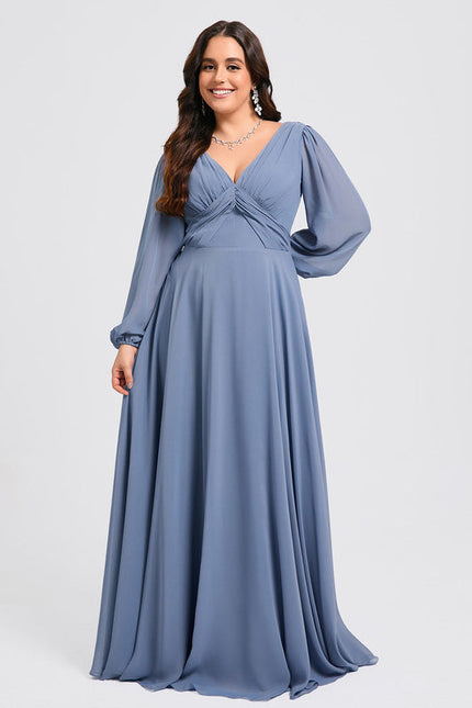 Robe de Soirée Mousseline Beige - gallery 7