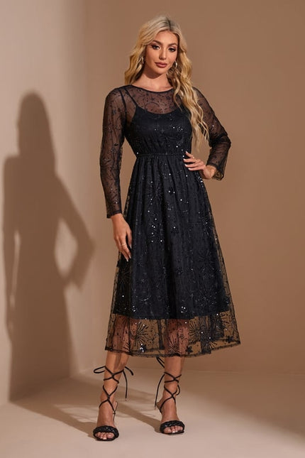 Robe de Soirée Étoilée Noire - gallery 4