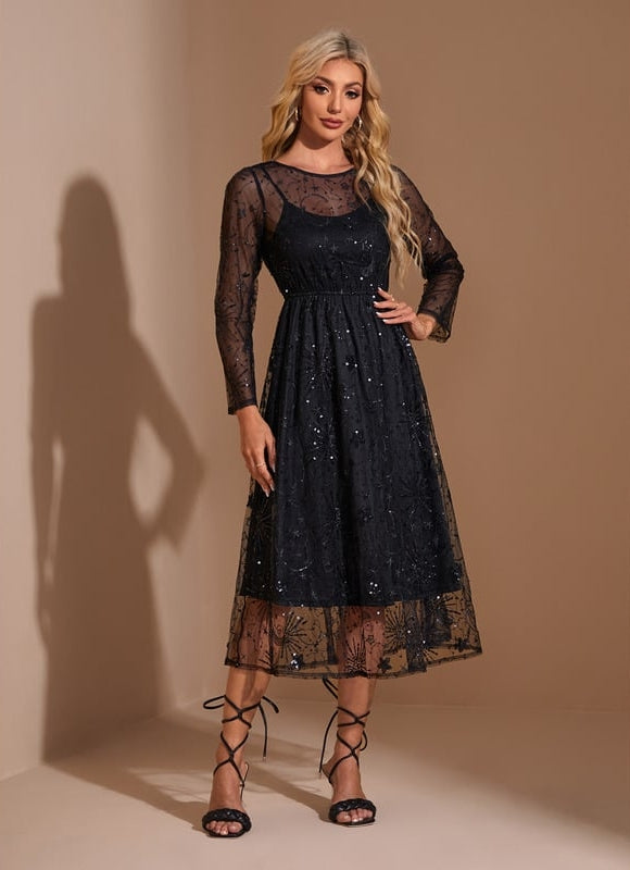 Robe de Soirée Étoilée Noire - gallery 4