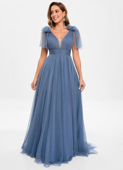 Robe de Soirée Bleu Nuageux