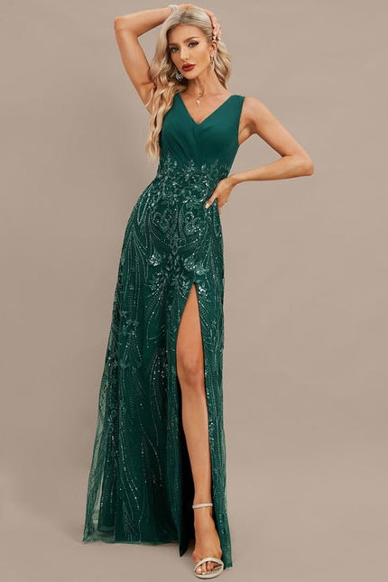Robe de Soirée Vaporeuse Marine