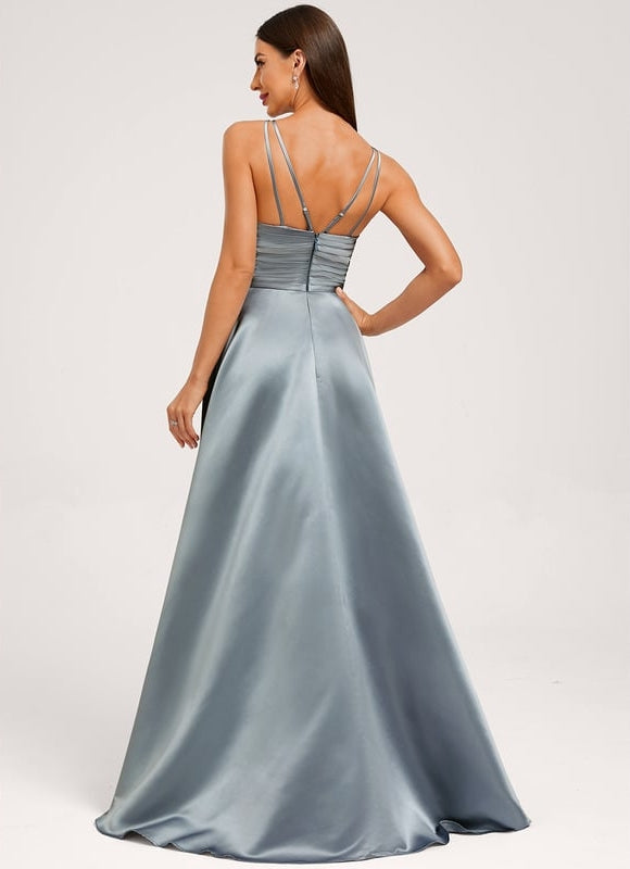 Robe de Soirée Satin Aquatique - gallery 3