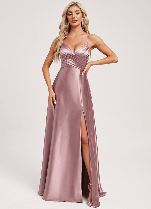 Robe de Soirée Dorée Fluide