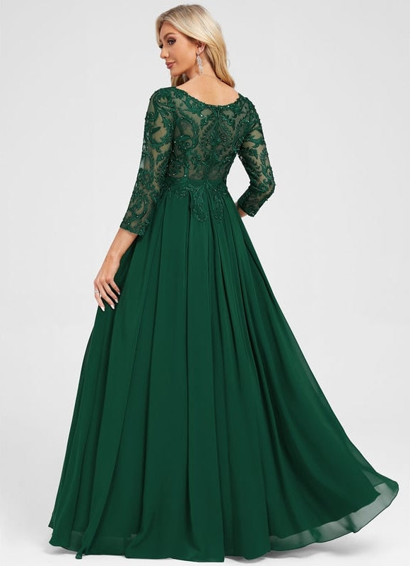Robe de Soirée Émeraude Fluide - gallery 3