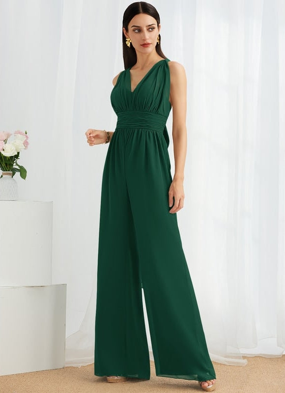 Robe de Soirée Chiffon Émeraude - gallery 6
