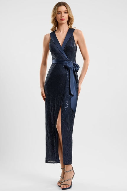 Robe De Soirée Bleue Paillettes - gallery 1
