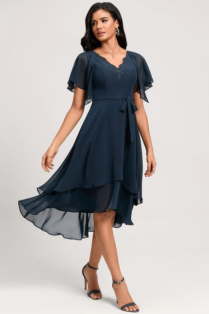 Robe de Soirée Flottante Marine