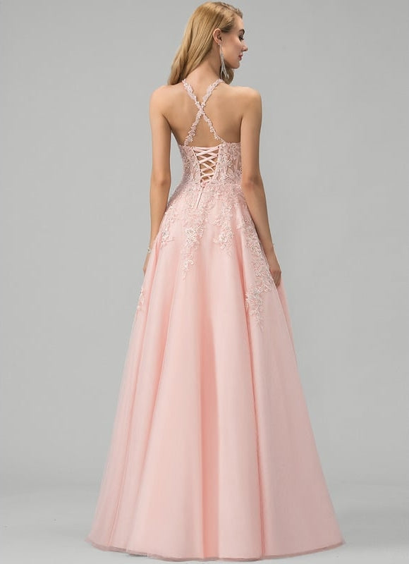 Robe de Soirée Rêve Poudré Tulle - gallery 1
