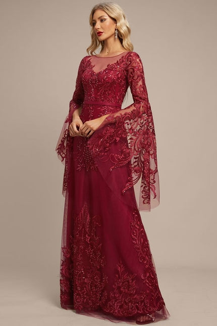 Robe de Soirée Bordeaux Enchantée - gallery 1