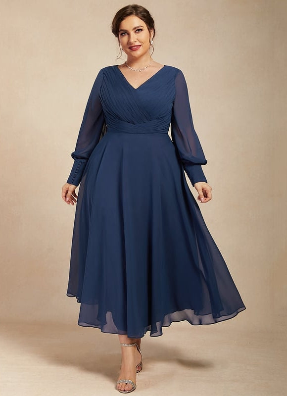 Robe De Soirée Grande Taille Mousseline - gallery 7