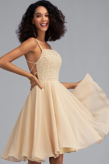 Robe de Soirée Sable Éclatante