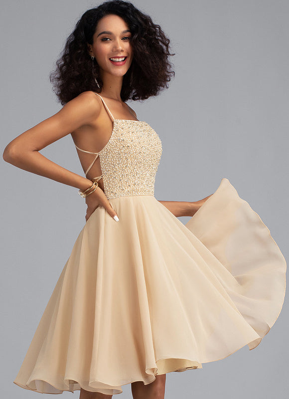 Robe de Soirée Sable Éclatante