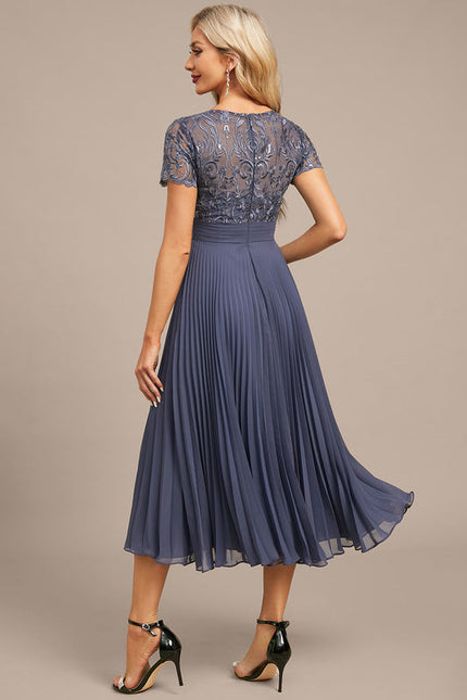 Robe de Soirée Plissée Céleste - gallery 6