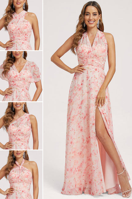 Robe de Soirée Bordeaux Fluide