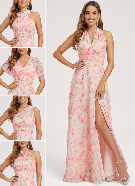 Robe de Soirée Bordeaux Fluide