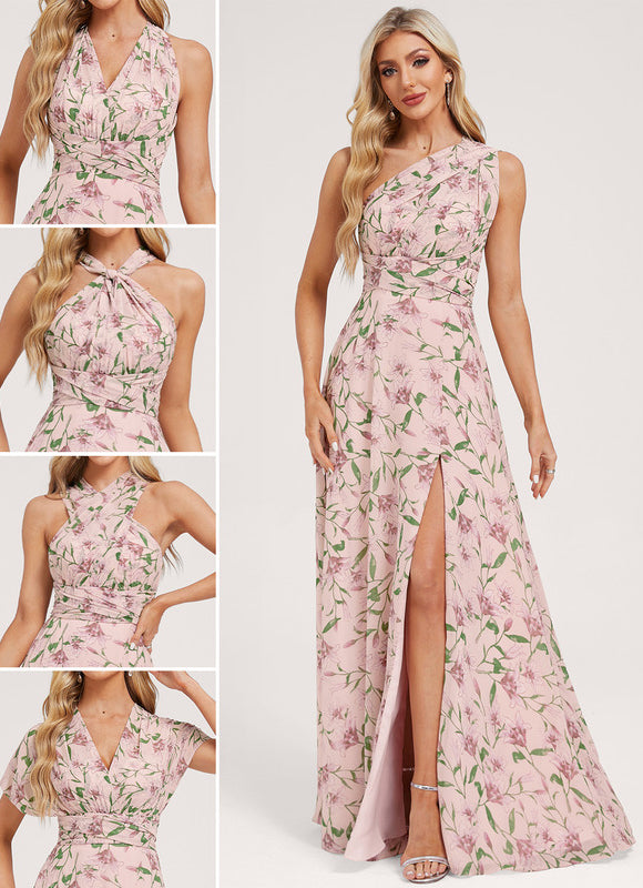 Robe de Soirée Bordeaux Fluide