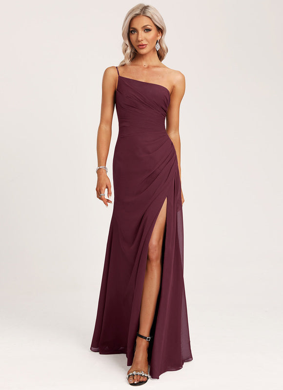 Robe de Soirée Asymétrique Fluide