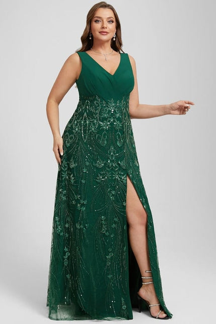 Robe de Soirée Vaporeuse Marine - gallery 7