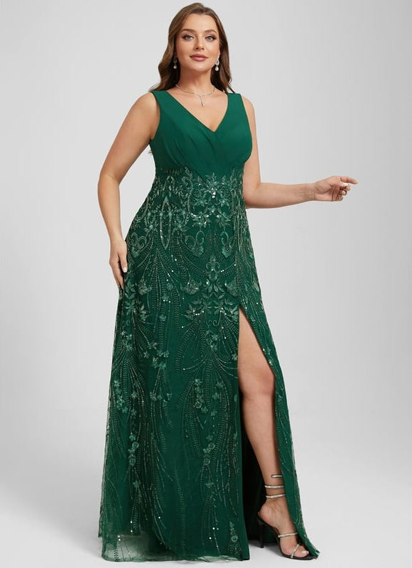 Robe de Soirée Vaporeuse Marine - gallery 7