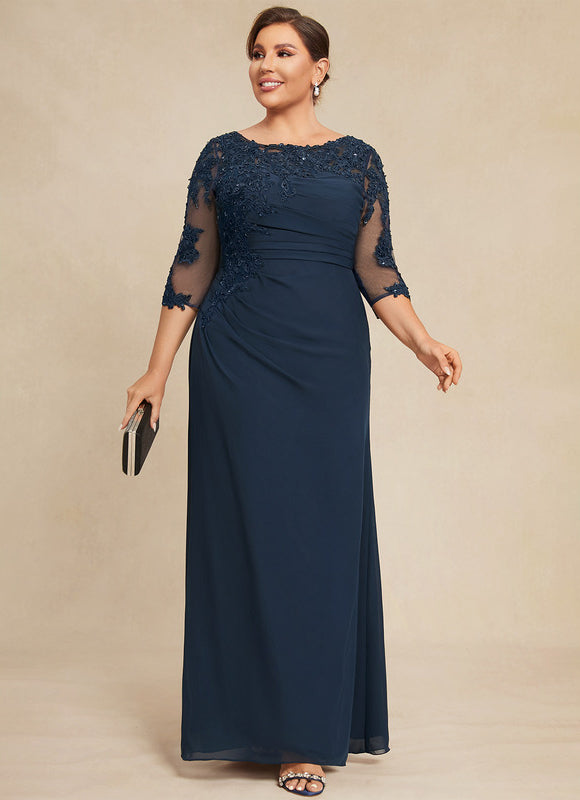 Robe de Soirée Longue Bleu Marine Dentelle Paillettes - gallery 9