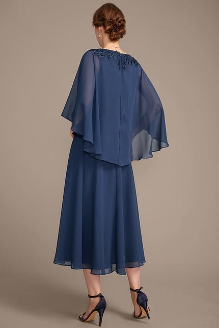 Robe de Soirée Élégance Marine Chiffon - gallery 6