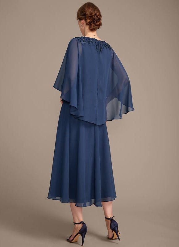 Robe de Soirée Élégance Marine Chiffon - gallery 6