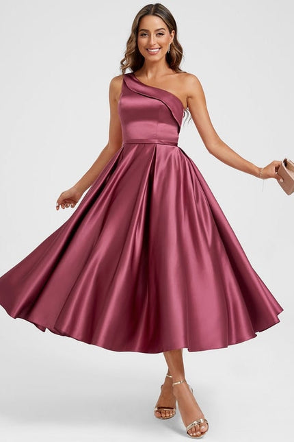 Robe de Soirée Satinée Cerise - gallery 2