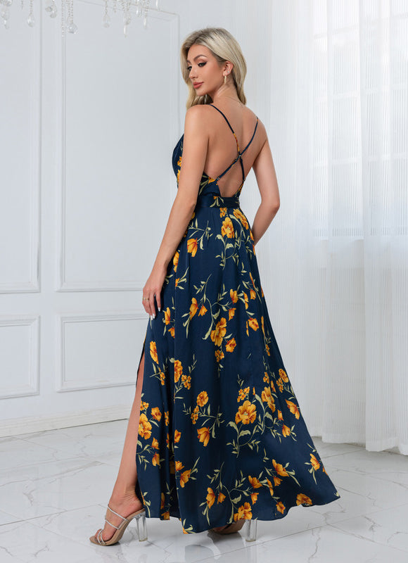 Robe de Soirée Floral Satinée - gallery 9