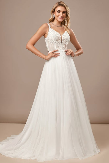 Robe De Soirée Blanche Dentelle - gallery 4
